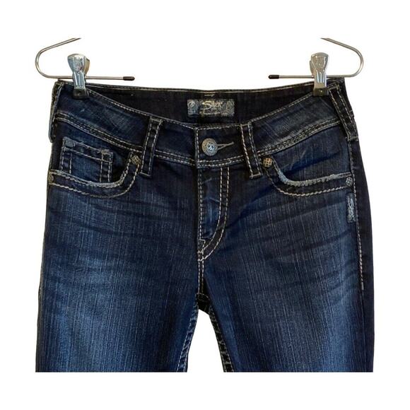 Silver Suki Surplus Flap Pockets Bootcut Jeans Women Sz 28  Mid Rise Embroidery - Picture 3 of 13